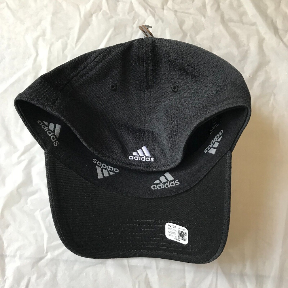 NEW Adidas Men's Release II Stretch Fit Size S/M Black/White Logo Cap Sport Hat - Picture 5 of 8